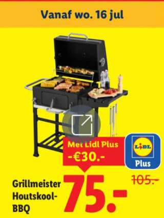GRILLMEISTER Houtskool BBQ Kansas voor €75 bij de Lidl