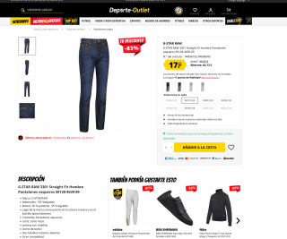 Pantalones G-STAR RAW 3301 Straight Fit Hombre vaqueros por 17,17€