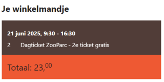 1+1 gratis op tickets voor ZooParc Overloon