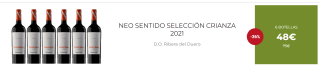 6 Botellas de Neo Sentido Selección Crianza 2021 por 38€
