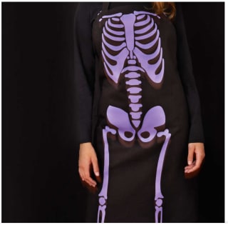 Delantal cocina negro esqueleto por 11,99€