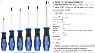 EffektWerk 6-delige Torx-schroevendraaierset voor €6,99 bij Amazon
