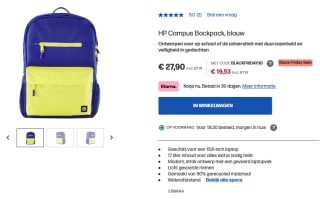 HP Campus Backpack voor 19,53 euro ( met code )