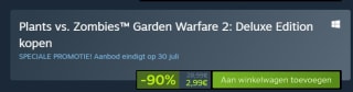 Plants vs. Zombies Garden Warfare 2: Deluxe Edition voor €2,99 via Steam