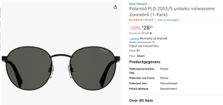 Polaroid PLD 2053/S Zonnebril Polarizerend voor €28,34 bij Amazon