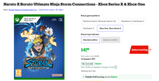Naruto X Boruto Ultimate Ninja Storm Connections + Pre-Order DLC voor €14,99 met Bol select