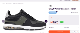 Cruyff Armor Heren Sneakers voor €34,95 bij Ibood