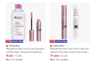 Hasta 60% descuento maquillaje Maybelline New York grandes ofertas disponibles
