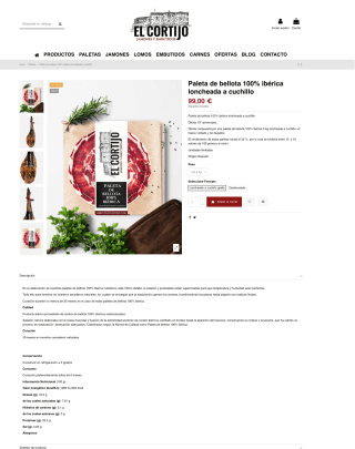 Paleta 100% ibérica de bellota de GUIJUELO 5 kg por solo 99€ cortado a cuchillo y envasado Gratis en Ibericoselcortijo