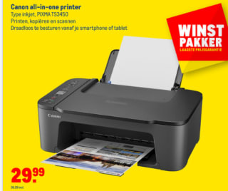 Canon all-in-one printer TS3450 voor €36,29 bij Makro