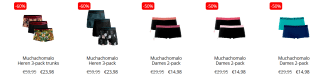 Tot 60% korting op Muchochomalo boxershorts packs en tops bij V&D