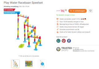 Play Water Racebaan Speelset voor €16 bij Lobbes