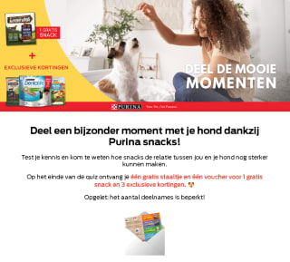Gratis Purina hondensnack en kortingen