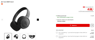 JBL Tune 500BT zwarte koptelefoon voor €22 bij MediaMarkt
