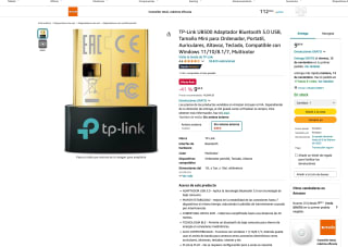 TP-Link UB500 Adaptador Bluetooth 5.0 USB Mini por solo 9,99€