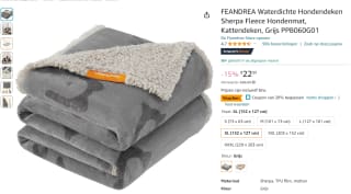 XL waterdicht huisdierdeken voor €18,39 bij Amazon NL