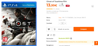 Ghost of Tsushima - PS4 por 13.99€