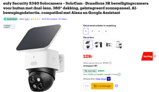 Eufy outdoor beveiligingscamera S340 + zonnepaneel voor €129 bij Bol.