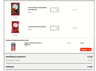 Alle Sinterklaas snoep 1+1 gratis bij Kruidvat