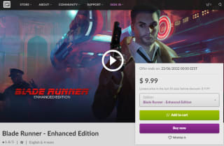 Gather Blade Runner Original or Blade Runner - enhanced edition from GOG for £4.69