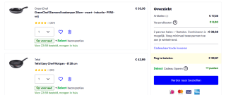 2 pannen halen = 1 betalen op pannen van bv Tefal, BK en meer bij Bol