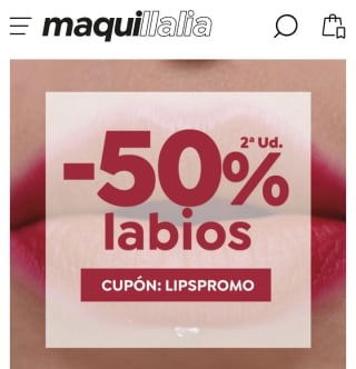-50% de Descuento en la Segunda Unidad en la sección de Labios.