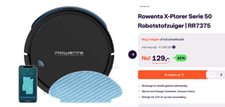 Robot stofzuiger Rowenta RR7375WH Zwart met dweilfunctie voor €129 bij Ibood