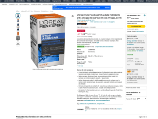 L'Oreal Paris Men Expert Cuidado hidratante anti-arrugas de expresión Stop Arrugas 50 ml por solo 5,89€