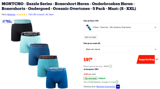 Montcho Boxershort heren 5 stuks voor €19,99 bij Bol
