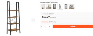 VASAGLE boekenplank met 5 planken voor €44,99 bij Ochama