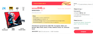 Monitor Portátil ZSUS 14" 2k 60Hz por $796 en AliExpress