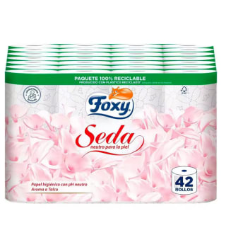Foxy Seda Papel higiénico Neutro 42 Rollos 3 Capas por solo 18,21€