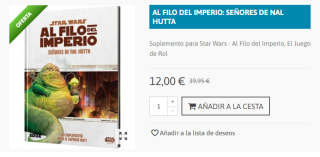 Suplemento para Star Wars - Al Filo del Imperio, El Juego de Rol por 12€