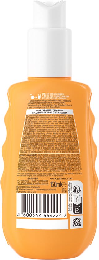 Garnier Ambre Solaire Finding Nemo Disney EcoDesigned zonnebrandspray SPF 50 - 150 ml voor €5,69 bij Bol.com