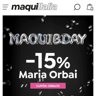 -15% de Descuento en María Orbai desde Maquillalia.