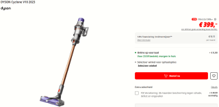 Dyson V10 Absolute - Steelstofzuiger voor €399 bij de Mediamarkt