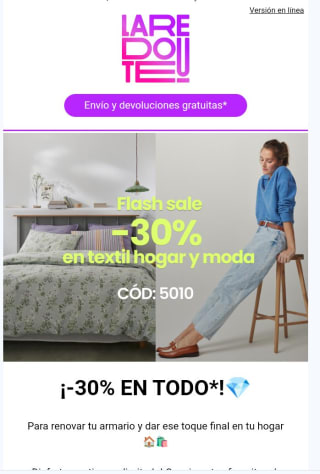 30% dto desde la Redoute