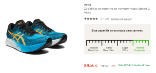 Zapatillas de running de hombre Asics Magic Speed 2 por 89.95€