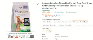 Applaws Adult Kip en eend kattenvoeding 7,5 kg voor €31,48 bij Amazon