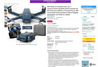 Dron con GPS y 2 cámaras HD 4K por solo 113,99€