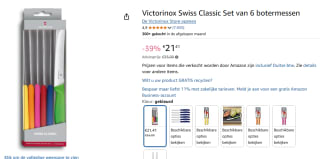 Victorinox Swiss Classic Tomatenmessenset - 11cm - 6-delig voor €21,77 bij Amazon