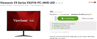 ViewSonic VX3418-2KPC Zwart voor €214,17 bij Aces Direct