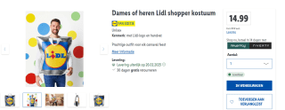 Lidl shopper carnavalspak voor €14,99 in de Lidl webshop