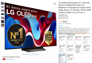 LG OLED55C44LA.AEU, 55", OLED 4K, Serie C4 por 847,99€