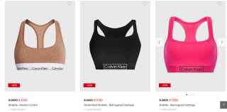 50% korting op diverse (sport) bh's bij Calvin Klein