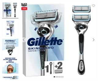 SkinGuard Sensitive Flexball scheersysteem met 2 mesjes voor €7,89 met de code