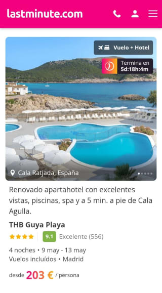 Mallorca 5 días Vuelos+Hotel desde 203€.