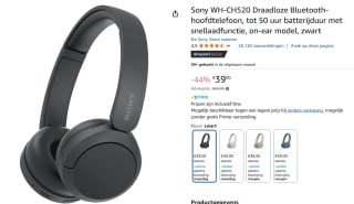 Sony WH-CH520 - hoofdtelefoon met microfoon voor €39 bij Amazon