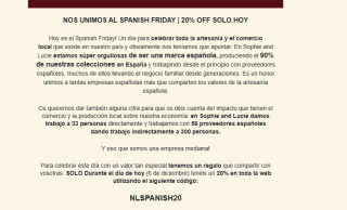 Solamente hoy 20% descuento desde Sophieandlucie