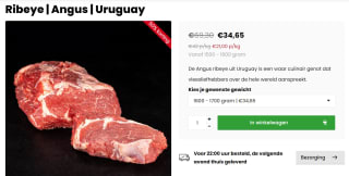 Ribeye Angus Uruguay met 50% korting bij Inamood